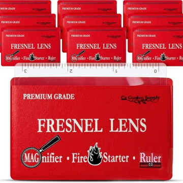 Fresnel Lens Magnifier fire starter Credit Card Size with Ruler